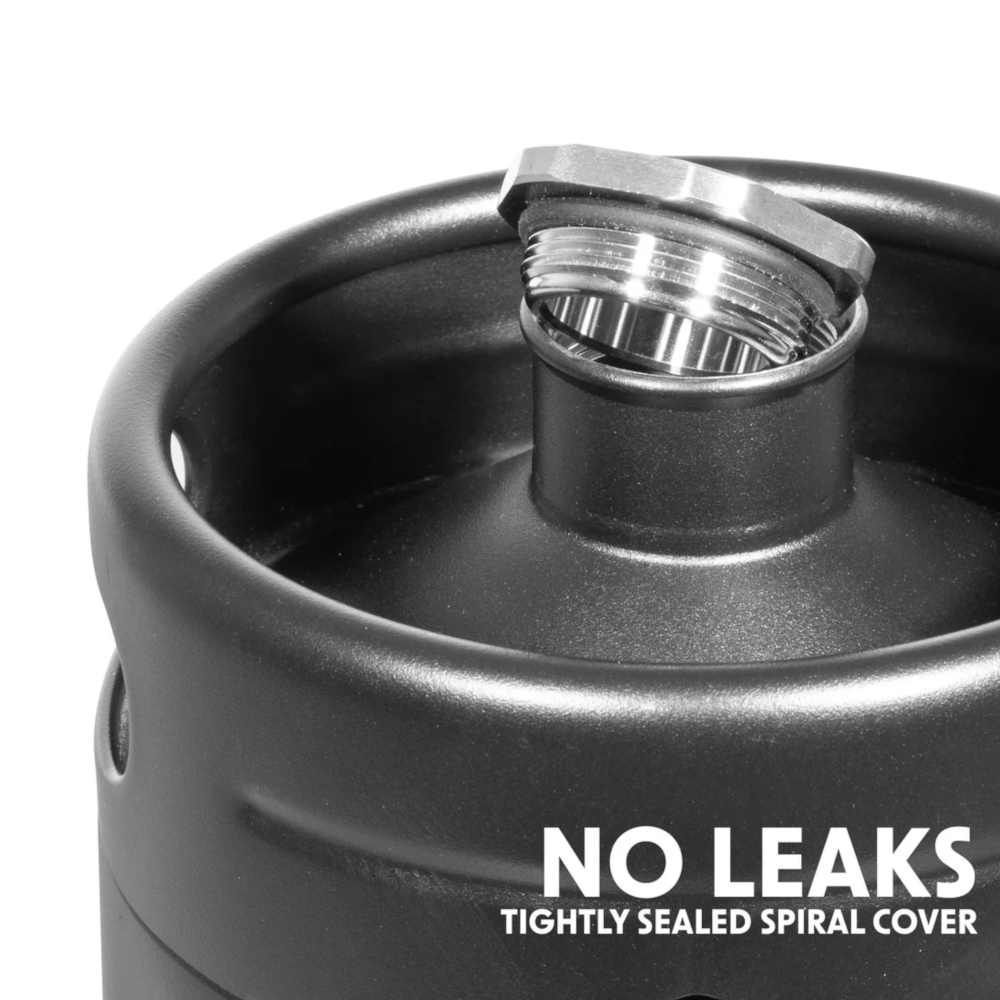 Baridi DH99 Stainless Steel Soft Drink Beer Storage Growler Keg, 2 Litre, Matte Black