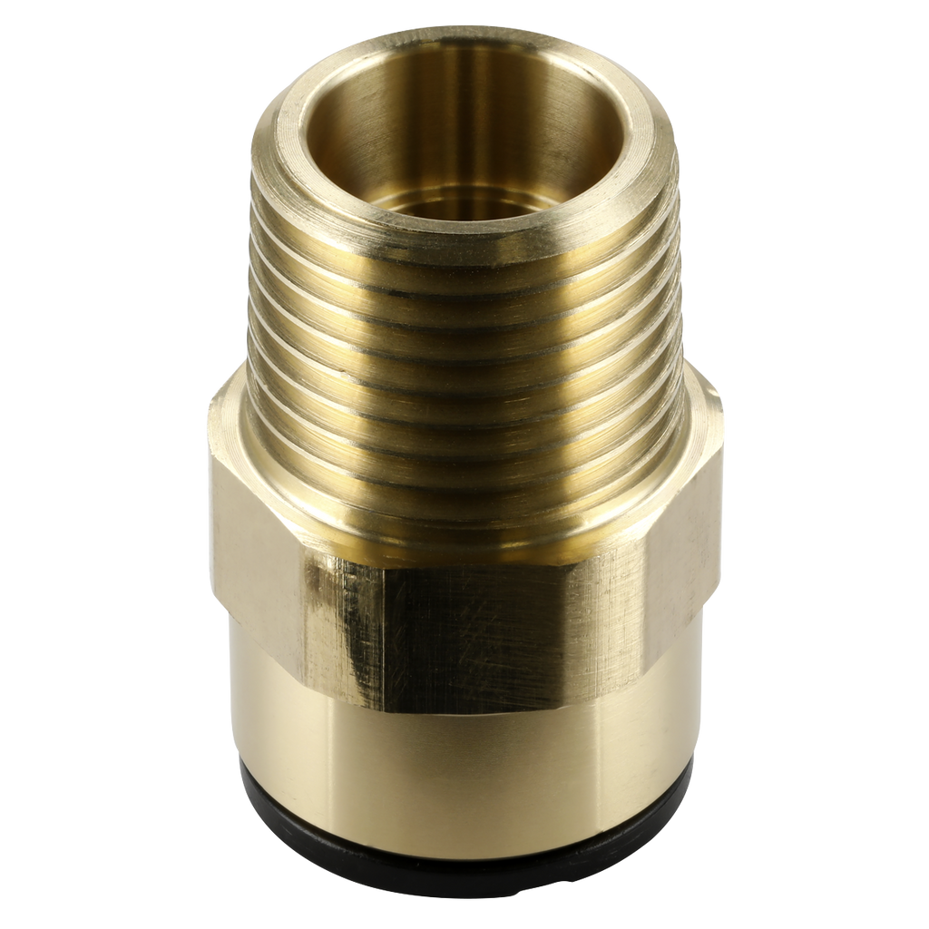 John Guest® Brass Straight Adaptor 15mm x 1/2"BSPT