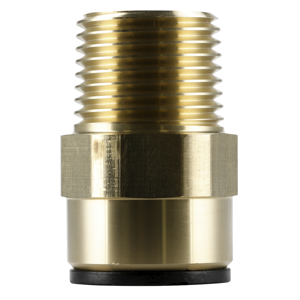 John Guest® Brass Straight Adaptor 15mm x 1/2"BSPT