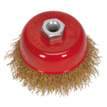 75mm Brassed Steel Crimped Wire Cup Brush M14 x 2mm