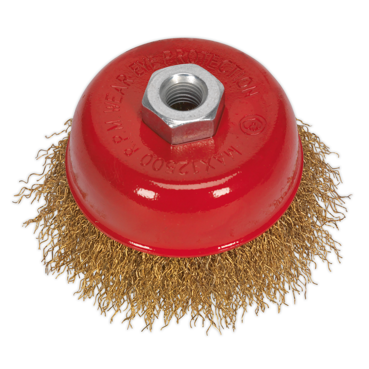 75mm Brassed Steel Crimped Wire Cup Brush M14 x 2mm