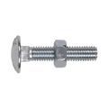 Zinc Plated Coach Bolt & Nut M8 x 40mm, DIN 603 - Pack of 50