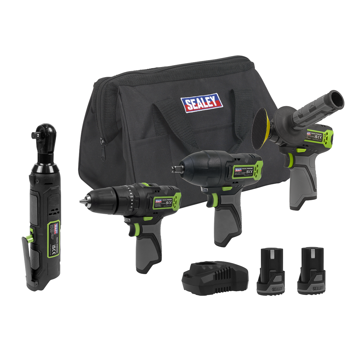 4 x SV10.8 Series Cordless Power Kit 10.8V - 2 Batteries & Euro Plug