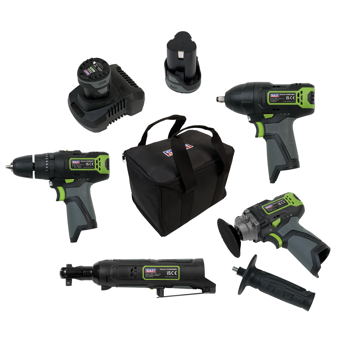 4 x SV10.8 Series Cordless Power Tool Kit 10.8V - 2 Batteries
