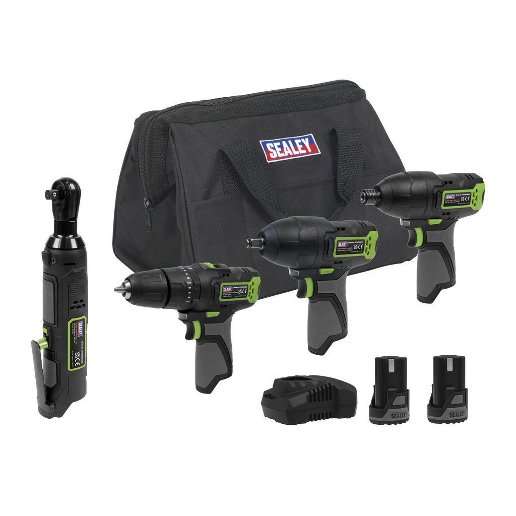 4 x SV10.8 Series Cordless Power Tool Kit 10.8V - 2 Batterie