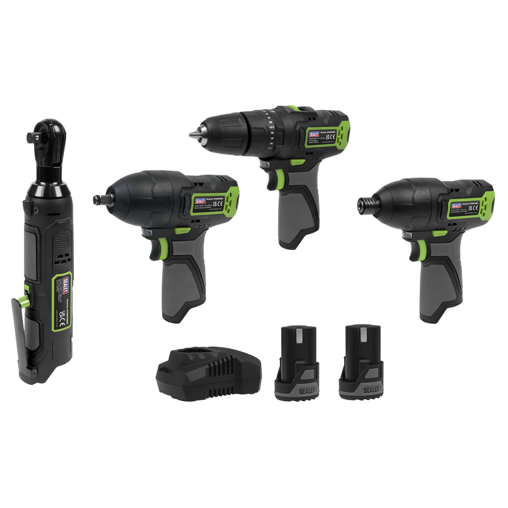 4 x SV10.8 Series Cordless Power Tool Kit 10.8V - 2 Batterie