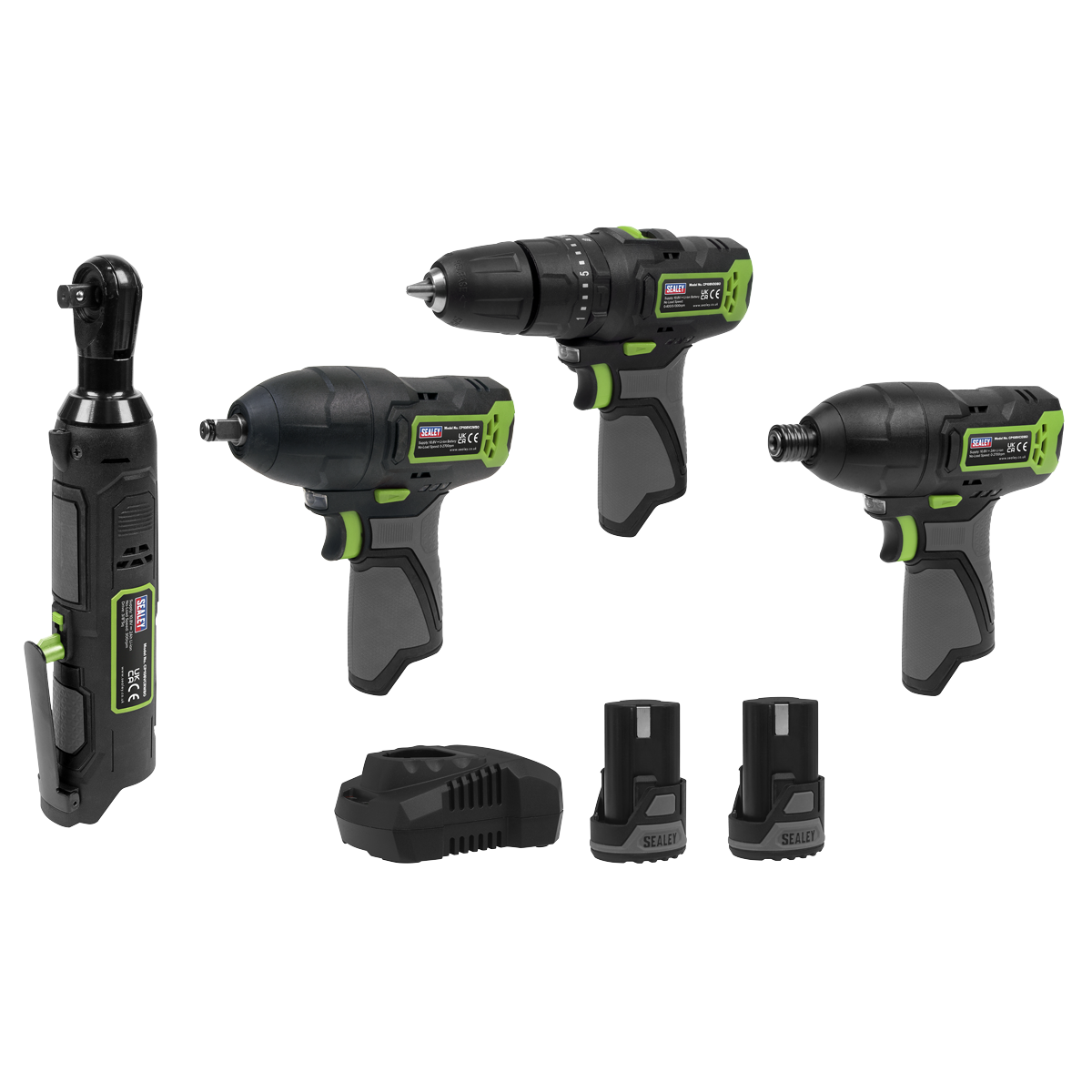 4 x SV10.8 Series Cordless Power Tool Kit 10.8V - 2 Batterie