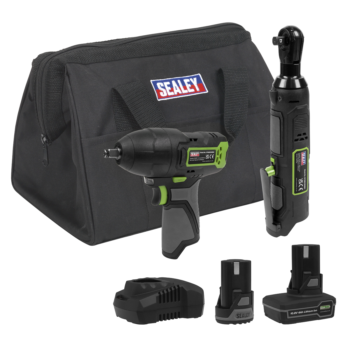 2 x SV10.8 Series Cordless Power Tool Kit 10.8V - 2 Batteries & Euro Plug