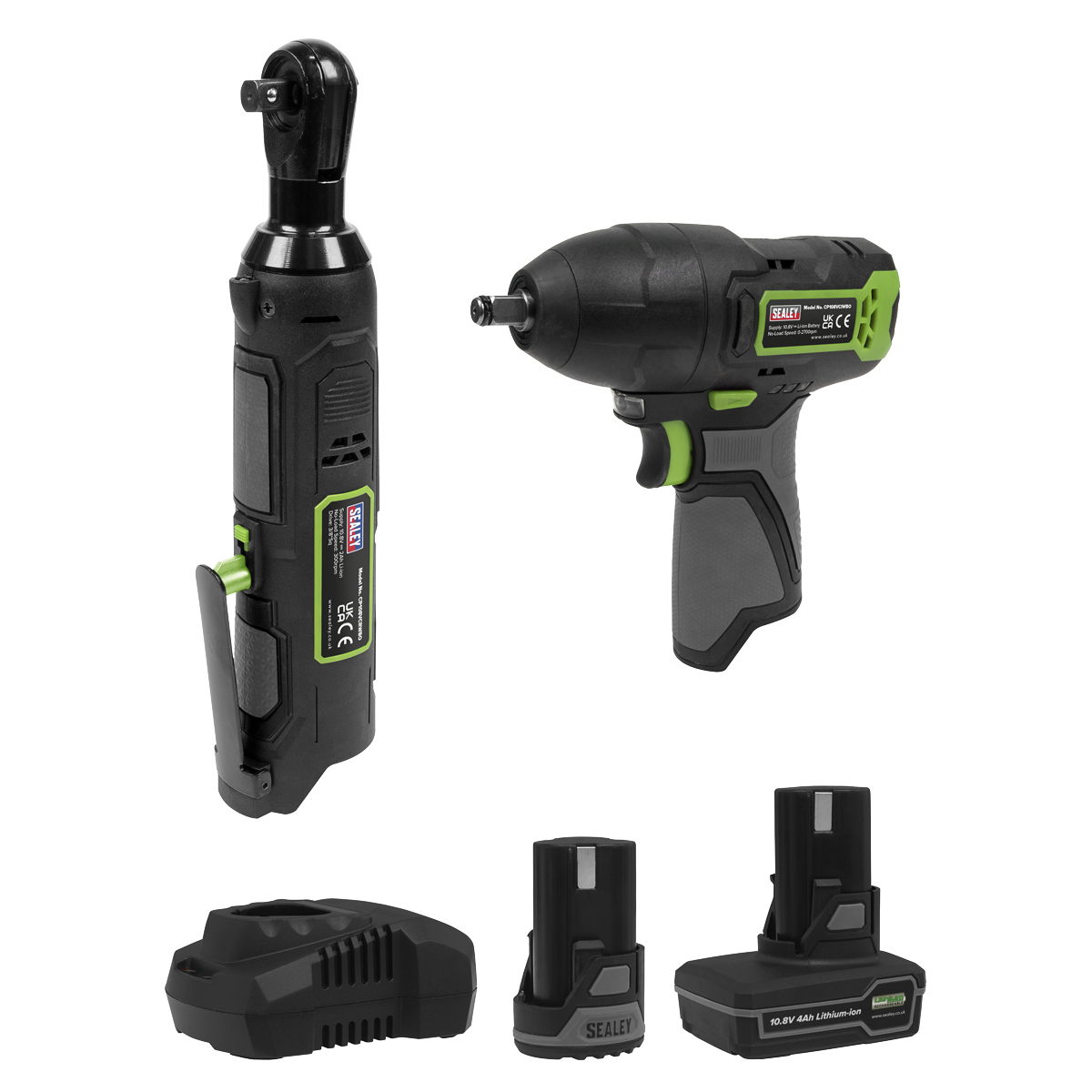 2 x SV10.8 Series Cordless Power Tool Kit 10.8V - 2 Batteries & Euro Plug