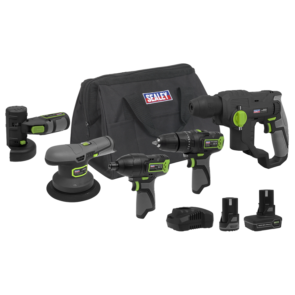 5 x SV10.8 Series Cordless Power Kit 10.8V - 2 Batteries & Euro Plug