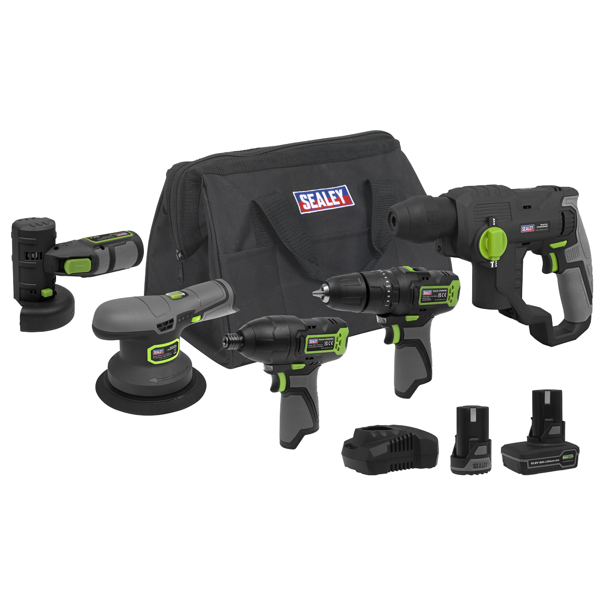 5 x SV10.8 Series Cordless Power Kit 10.8V - 2 Batteries & Euro Plug