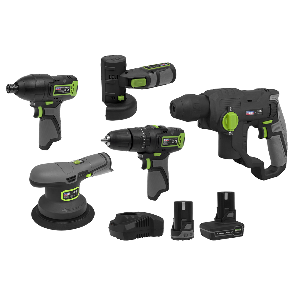5 x SV10.8 Series Cordless Power Kit 10.8V - 2 Batteries & Euro Plug