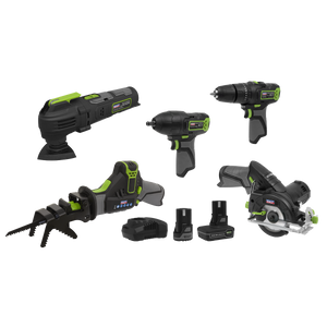 5 x SV10.8 Series Cordless Power Kit 10.8V - 2 Batteries & Euro Plug
