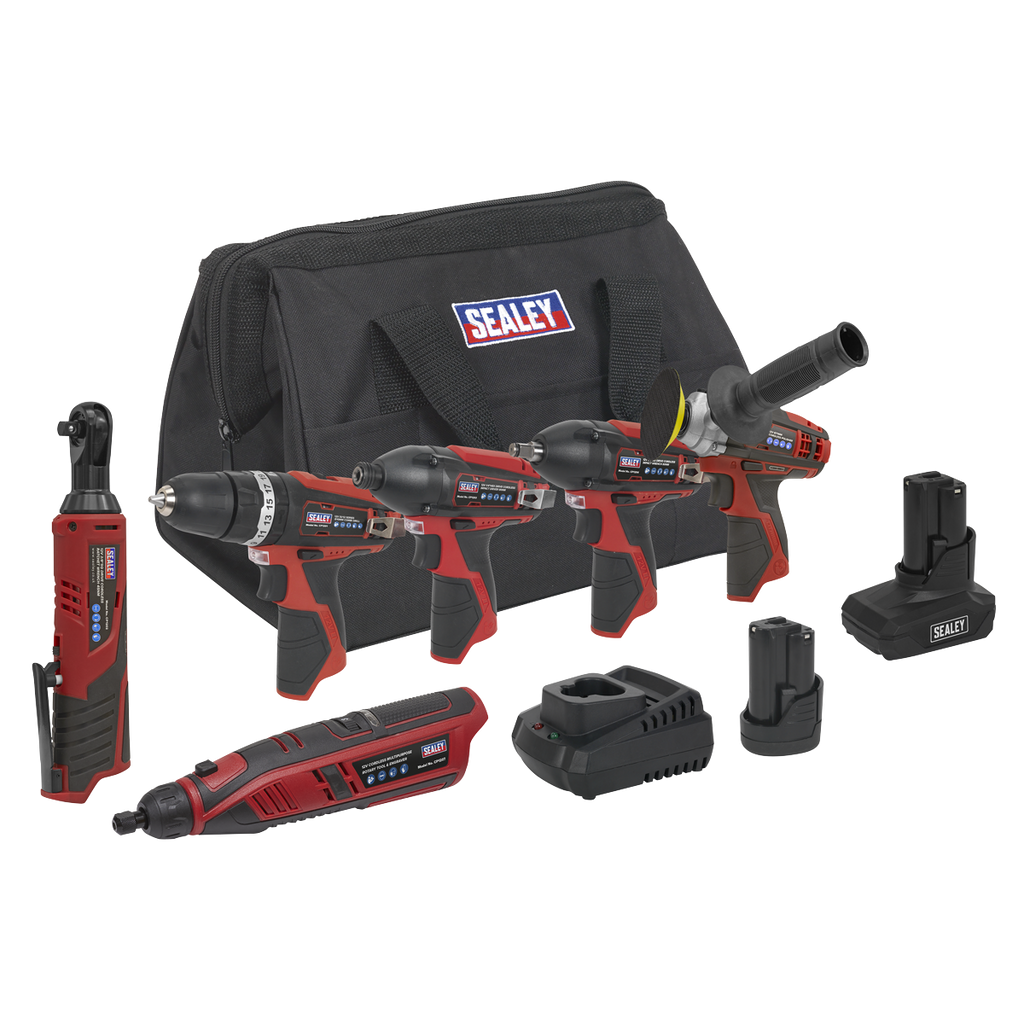 6 x SV12 Series Cordless Power Tool Kit 12V - 2 Batteries