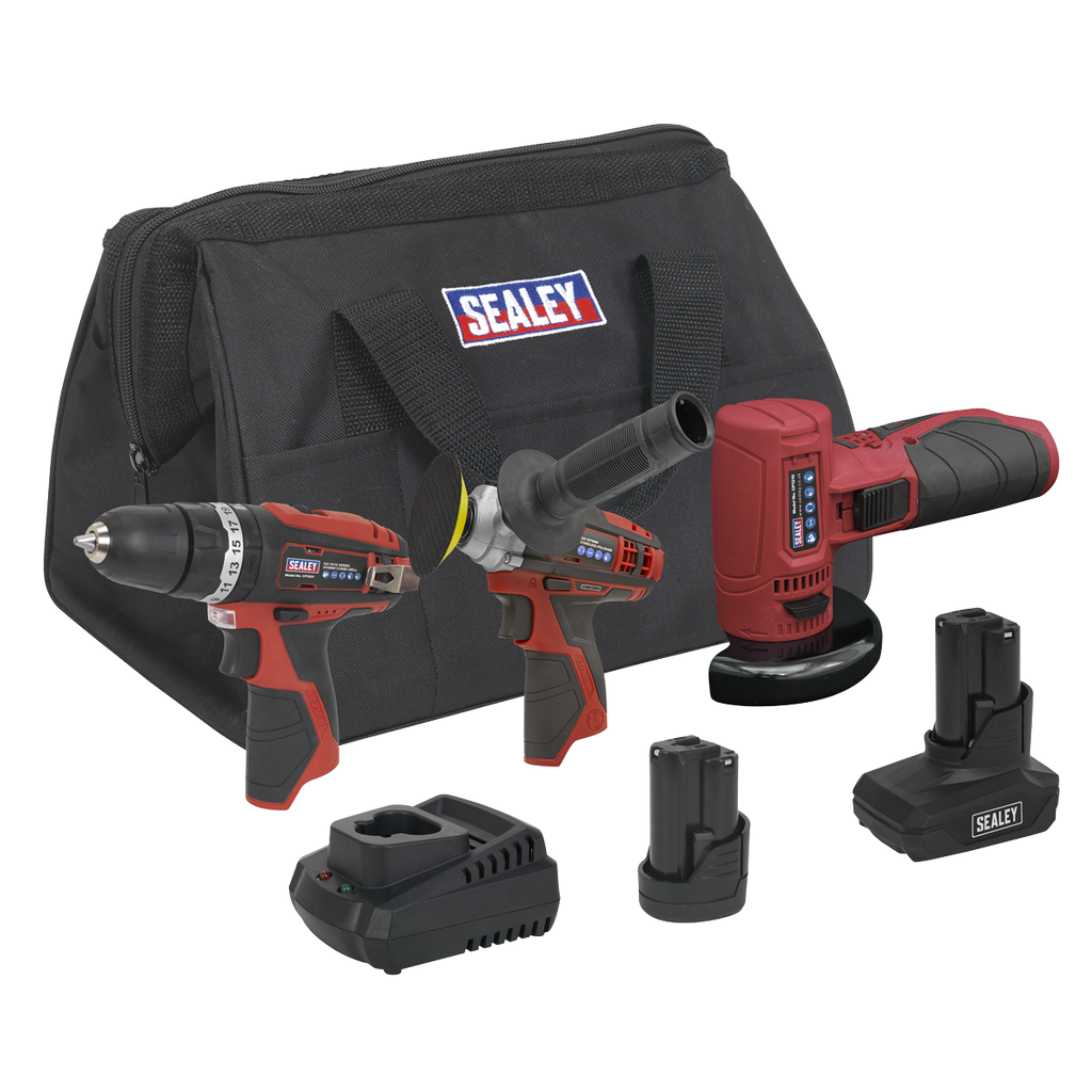 3 x SV12 Series Cordless Power Tool Kit 12V - 2 Batteries
