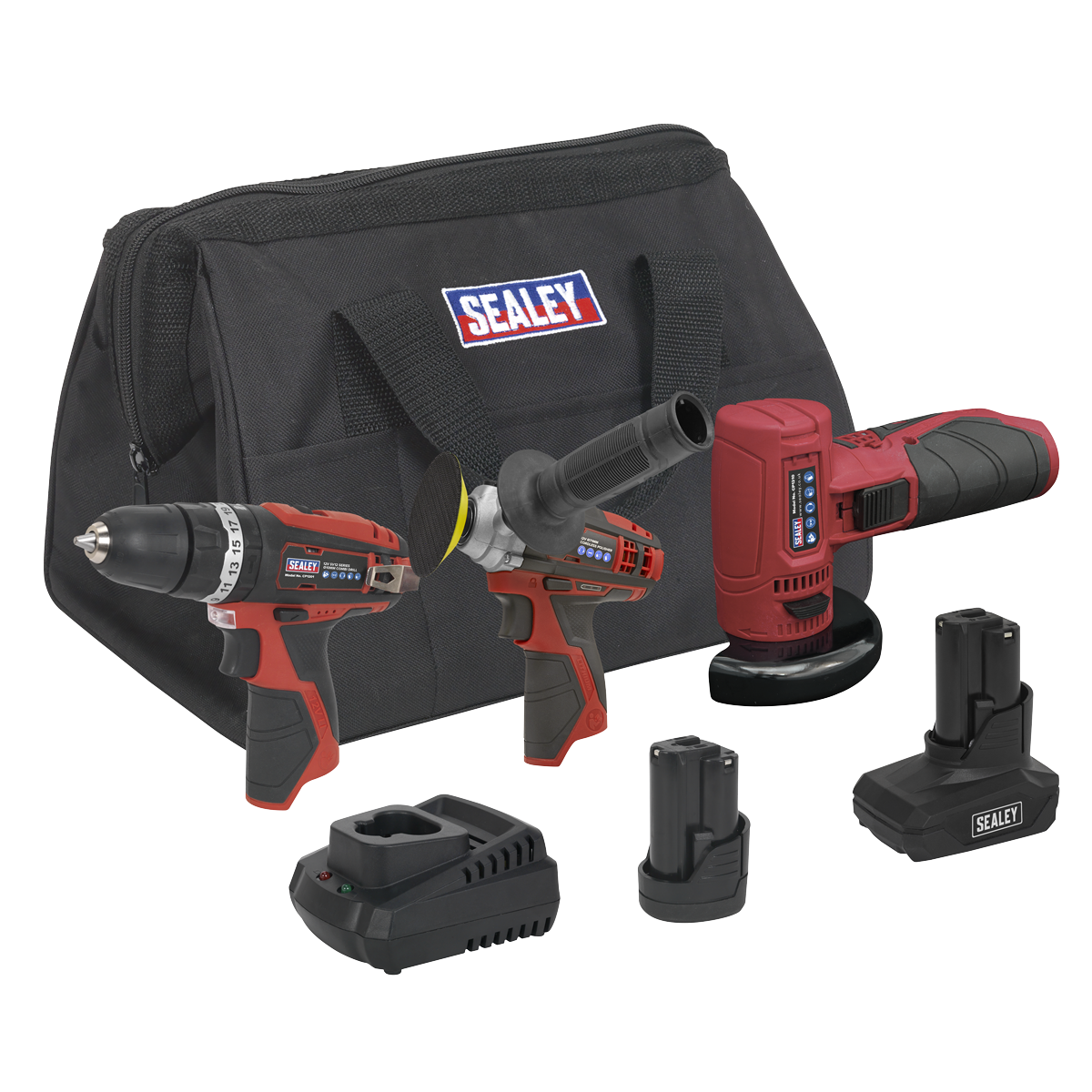 3 x SV12 Series Cordless Power Tool Kit 12V - 2 Batteries