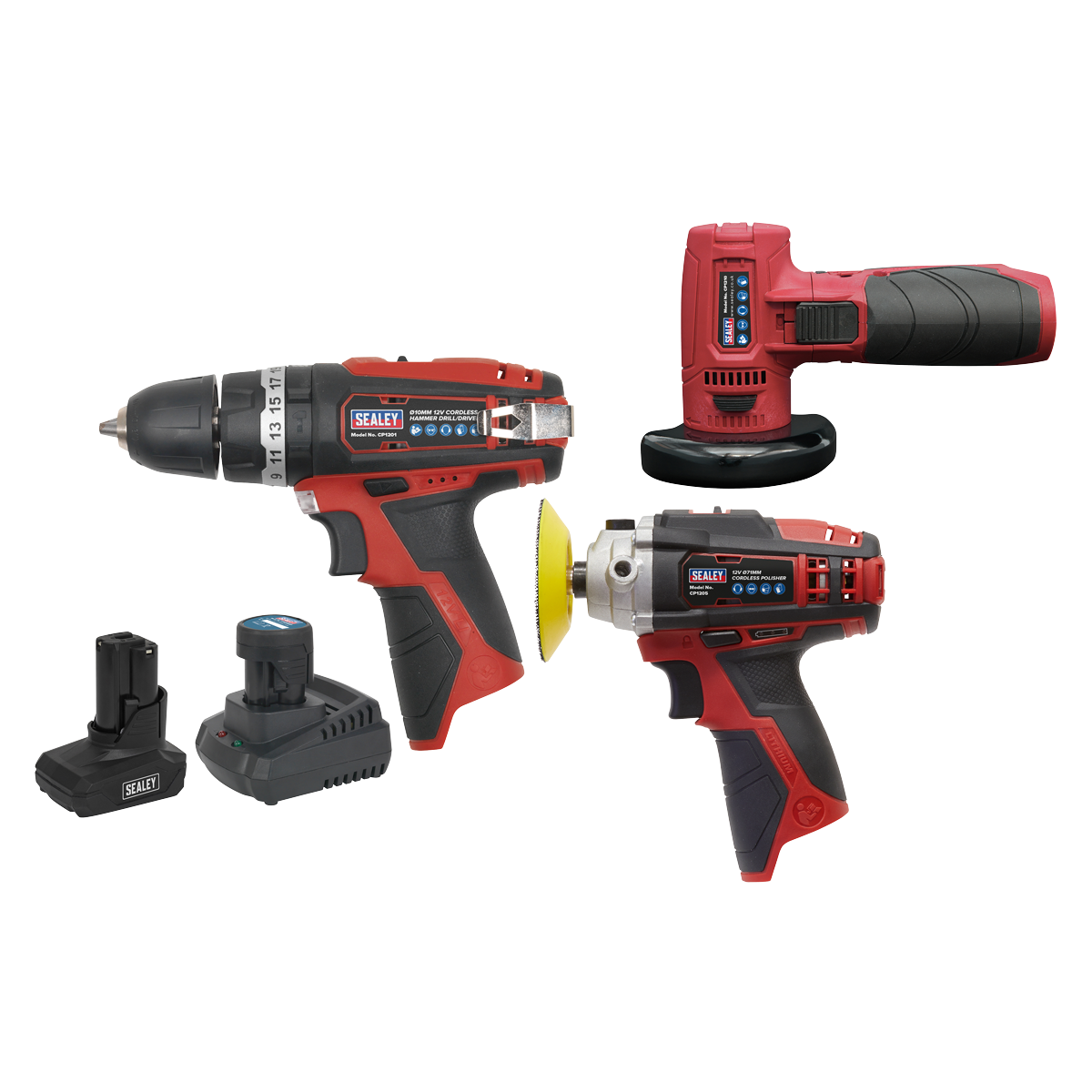 3 x SV12 Series Cordless Power Tool Kit 12V - 2 Batteries