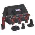 4 x SV12 Series Cordless Power Tool Kit 12V - 2 Batteries