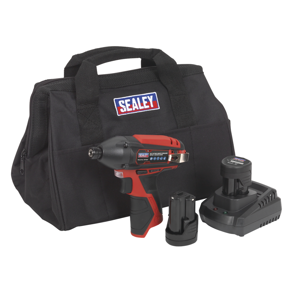 SV12 Series 1/4"Hex Drive Cordless Impact Driver Kit 12V 2Ah