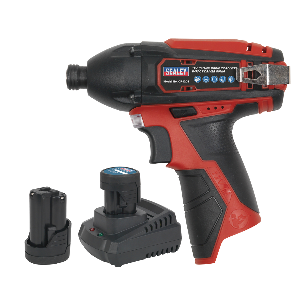 SV12 Series 1/4"Hex Drive Cordless Impact Driver Kit 12V 2Ah