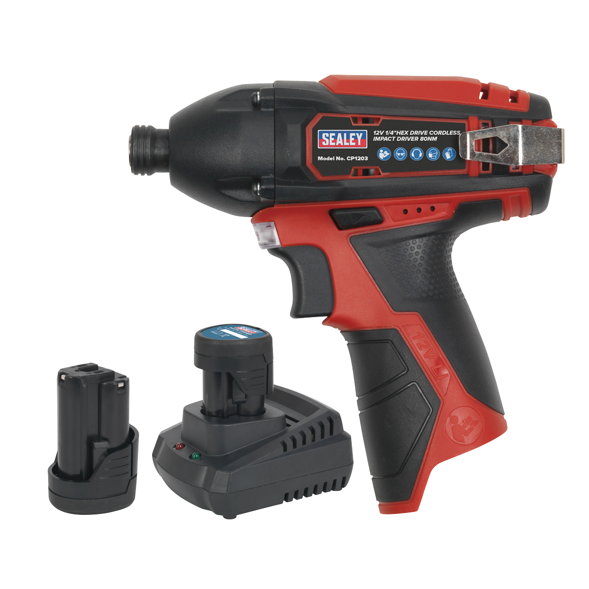 SV12 Series 1/4"Hex Drive Cordless Impact Driver Kit 12V 2Ah - 2 Batteries