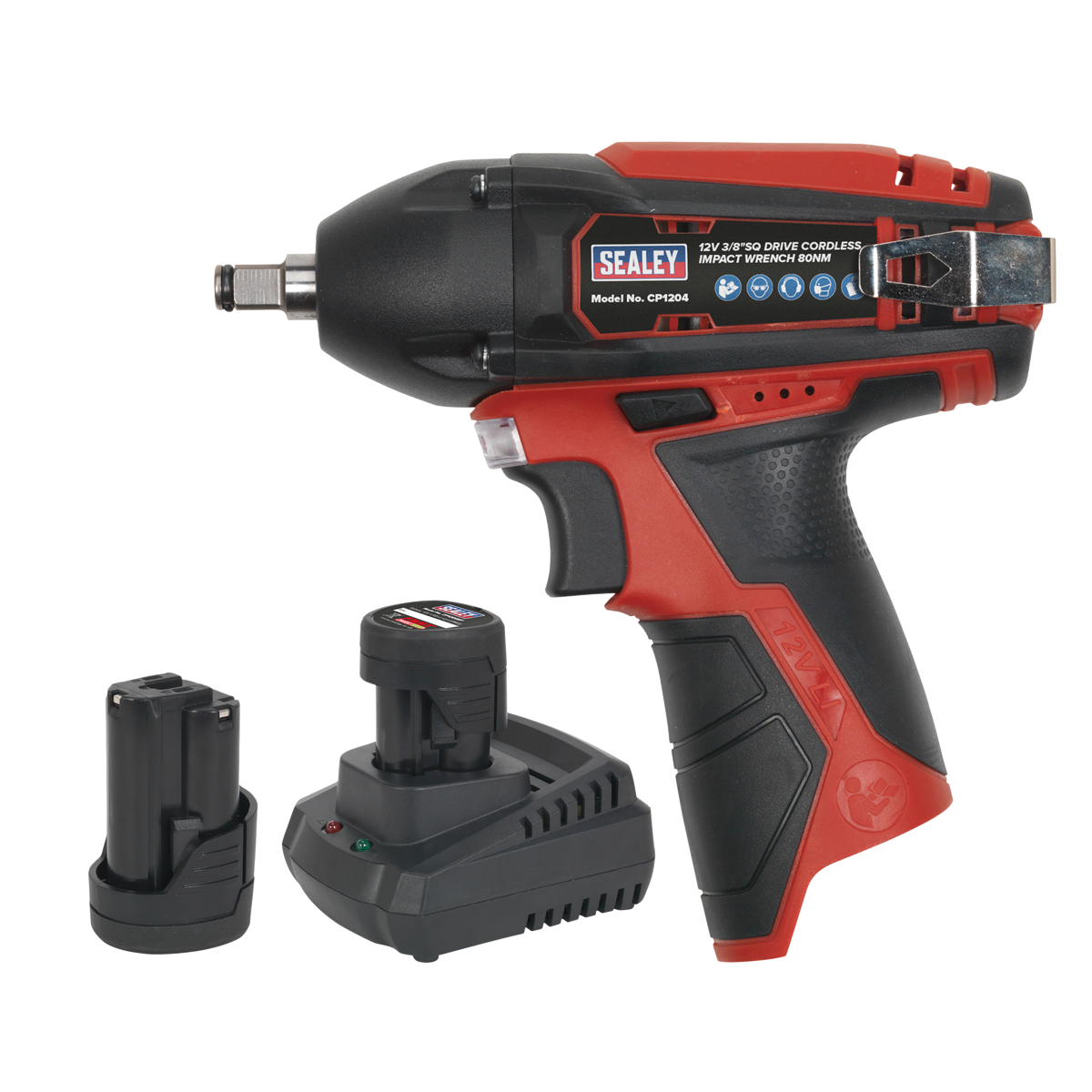 SV12 Series 3/8"Sq Drive Cordless Impact Wrench Kit 12V 2Ah - 2 Batteries