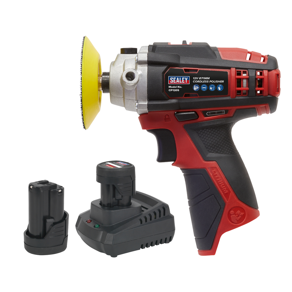 SV12 Series 71mm Cordless Polisher Kit 12V 2Ah - 2 Batteries