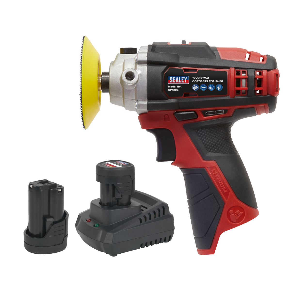 SV12 Series 71mm Cordless Polisher Kit 12V 2Ah - 2 Batteries