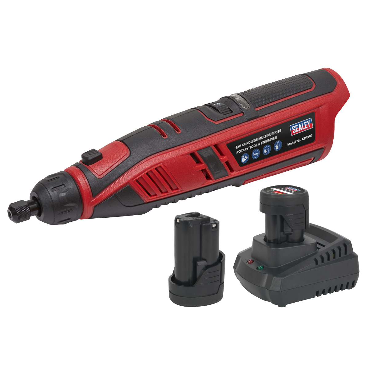 SV12 Series Cordless Multipurpose Rotary Tool & Engraver Kit 49pc 12V 2Ah - 2 Batteries