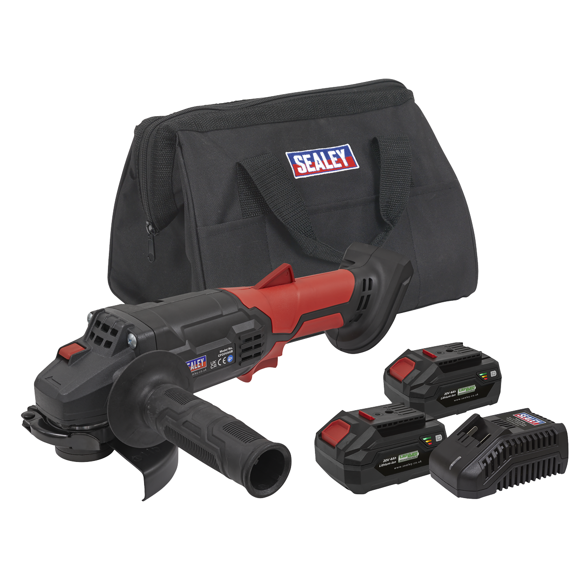 SV20 Series 115mm Cordless Angle Grinder Kit 20V 4Ah - 2 Bat
