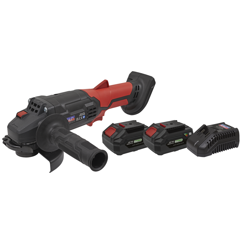 SV20 Series 115mm Cordless Angle Grinder Kit 20V 4Ah - 2 Bat