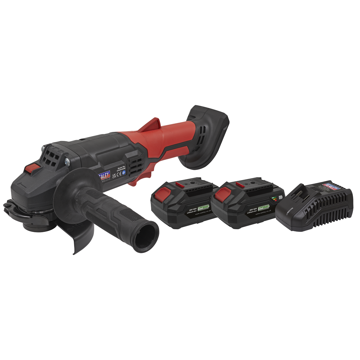 SV20 Series 115mm Cordless Angle Grinder Kit 20V 4Ah - 2 Bat