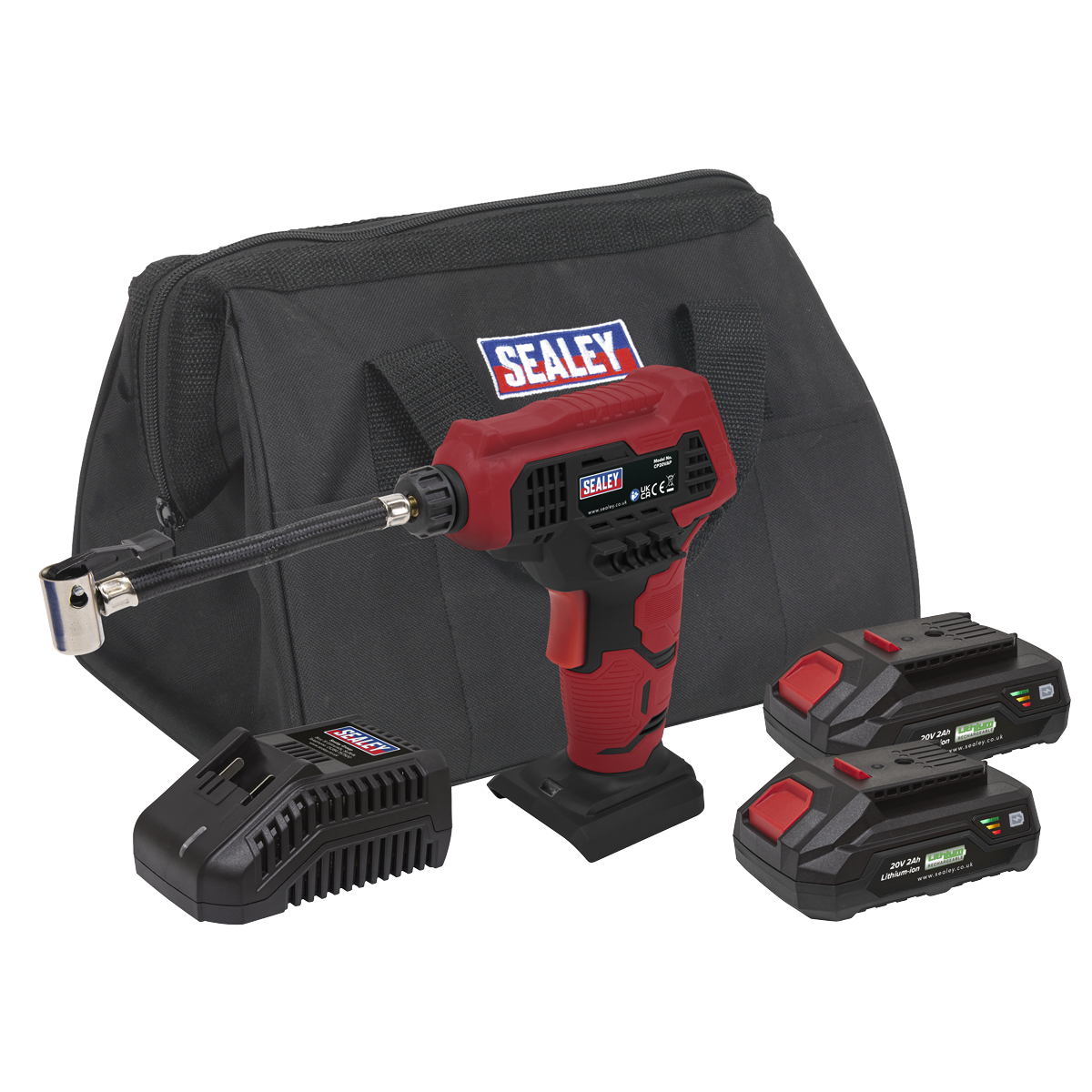 SV20 Series Cordless Tyre Inflator Kit 20V 2Ah - 2 Batteries