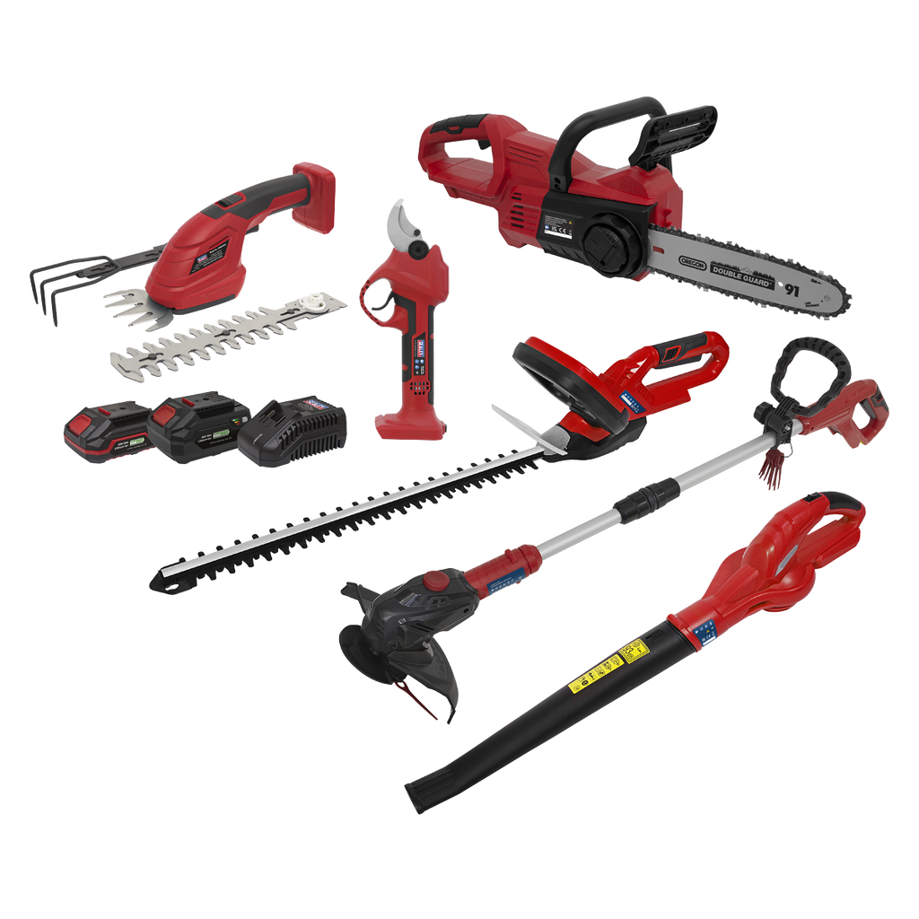6 x SV20 Series Cordless Power Tool Gardening 20V Kit - 2 Batteries