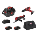 3 x SV20 Series Cordless Power Tool Vac Kit 20V Euro Plug - 2 Batteries