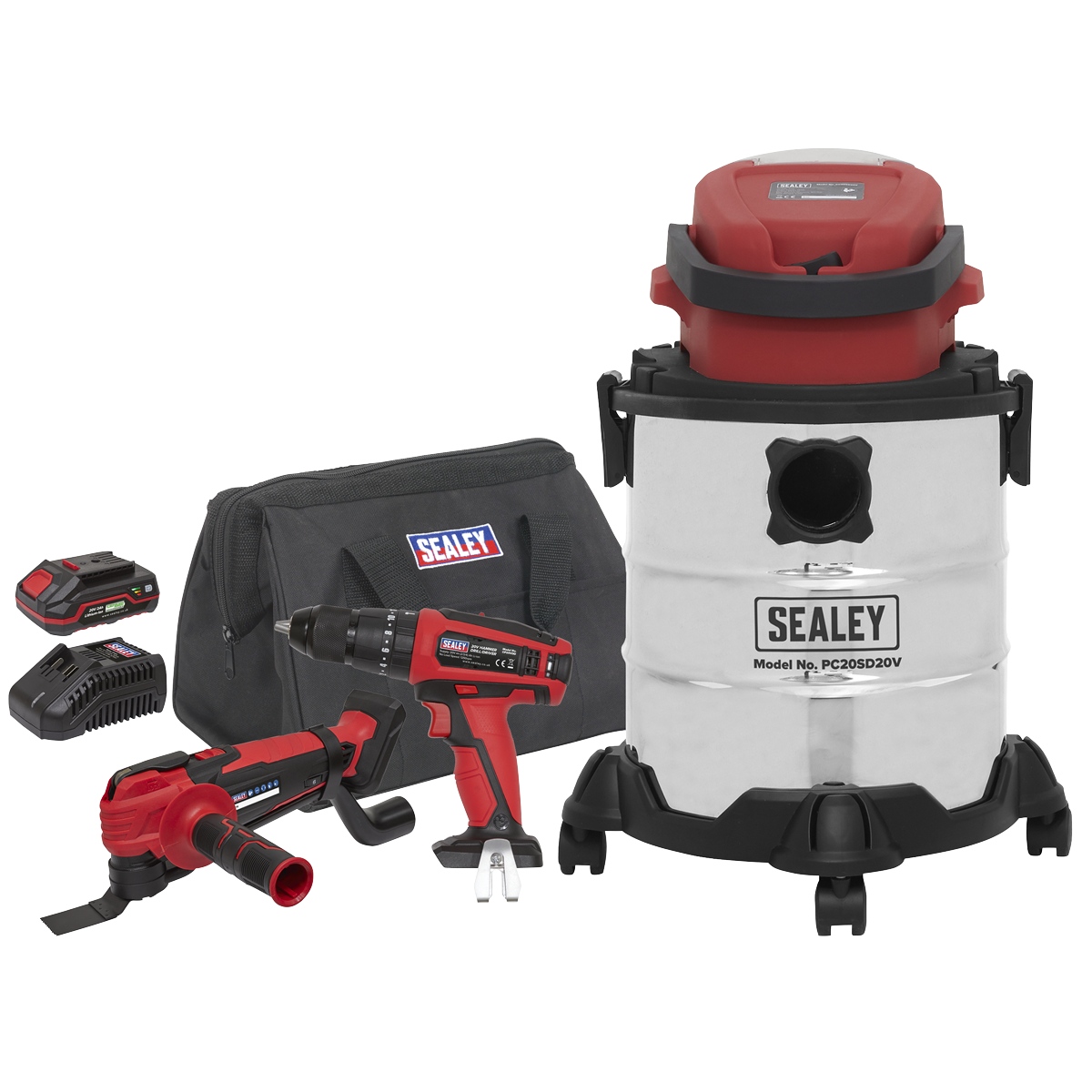 3 x SV20 Series Cordless Power Tool Vac Kit 20V - 2 Batteries