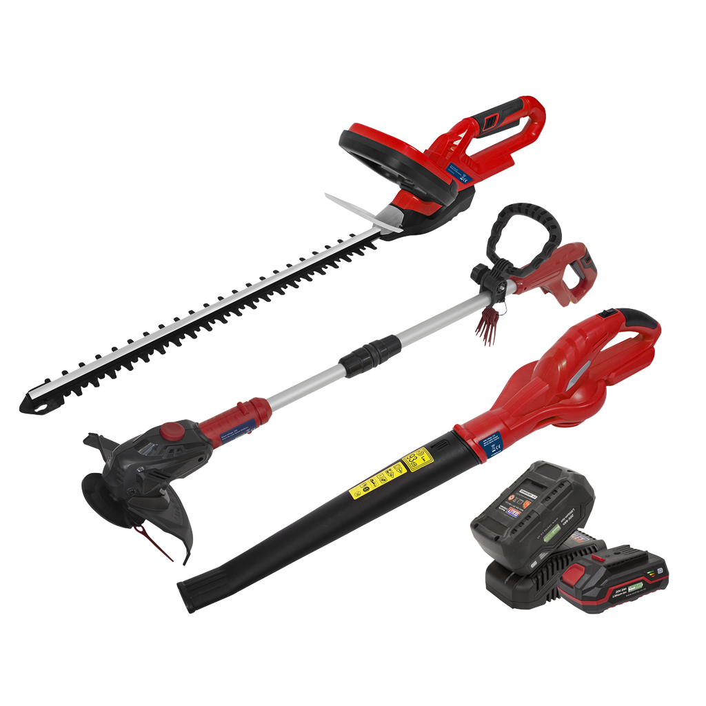 3 x SV20 Series Cordless Garden Power Tool Kit 20V - 2 Batteries