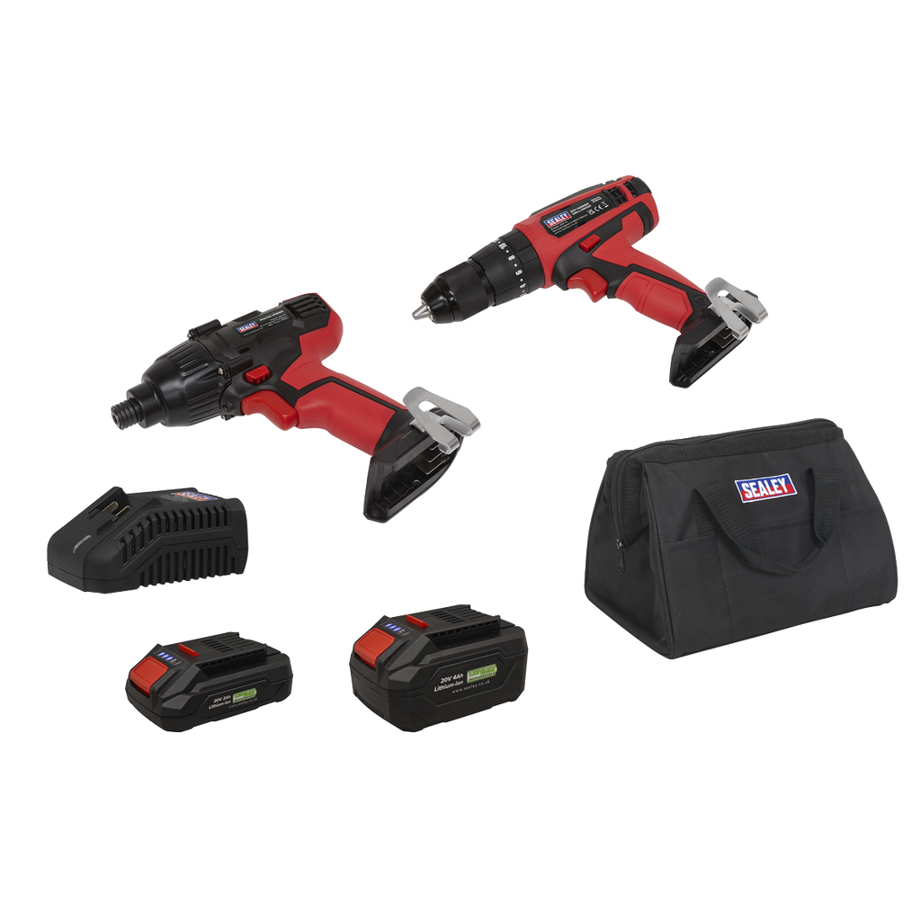 2 x SV20 Series Cordless Power EU Tool Kit 20V Euro Plug - 2 Batteries