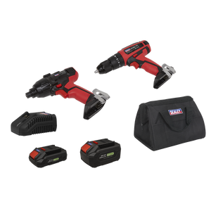 2 x SV20 Series Cordless Power EU Tool Kit 20V Euro Plug - 2 Batteries