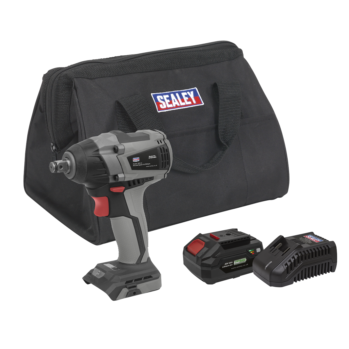 Premier SV20 Series 1/2"Sq Drive Brushless Cordless Impact Wrench Kit 20V 4Ah