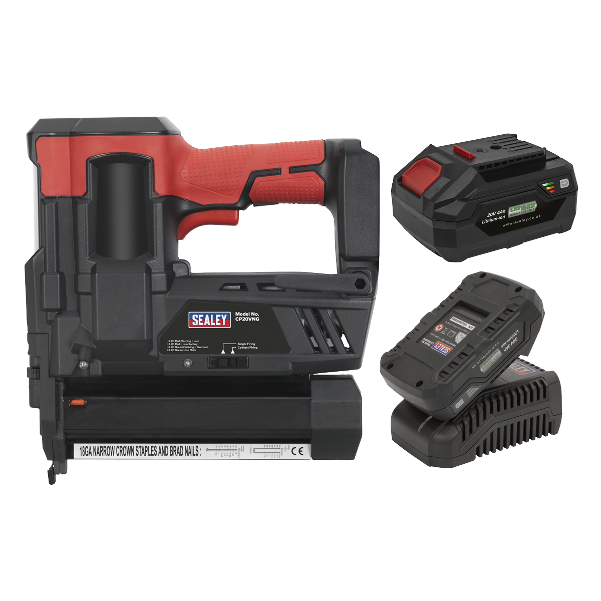 SV20 Series Cordless Nail/Staple Gun Kit 18G 20V - 2 Batteri