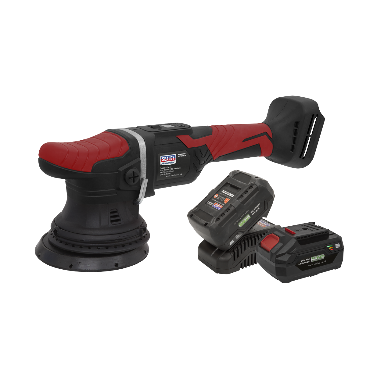 Premier SV20 Series 125mm Cordless Orbital Polisher Kit 20V 4Ah - 2 Batteries