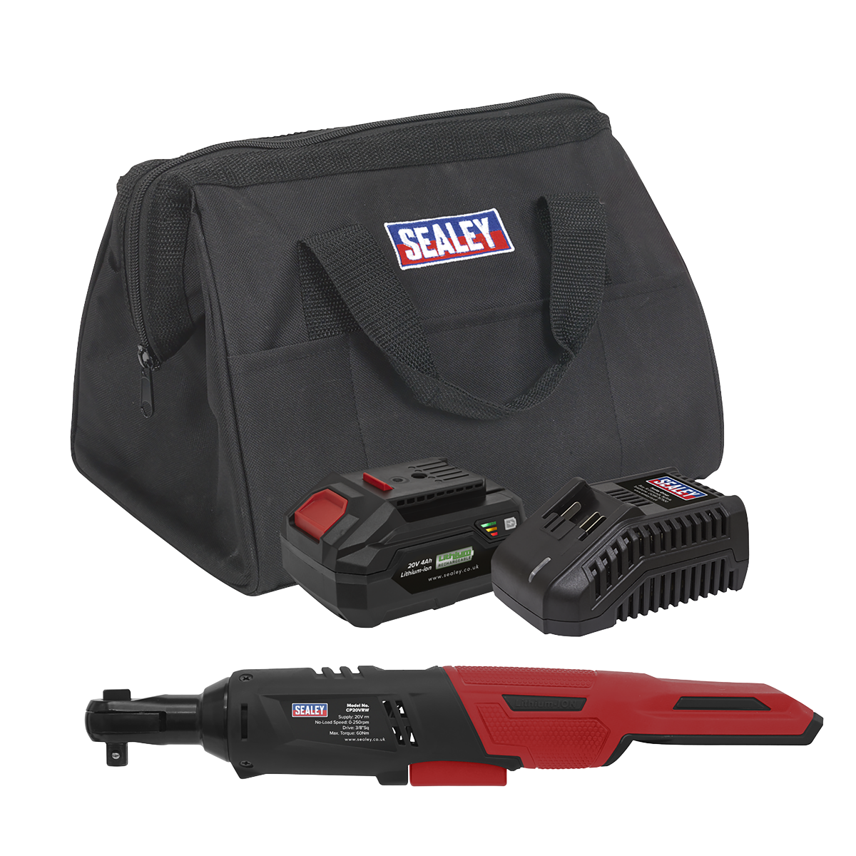 SV20 Series 3/8"Sq Drive Cordless Ratchet Wrench Kit 60Nm 20V 4Ah