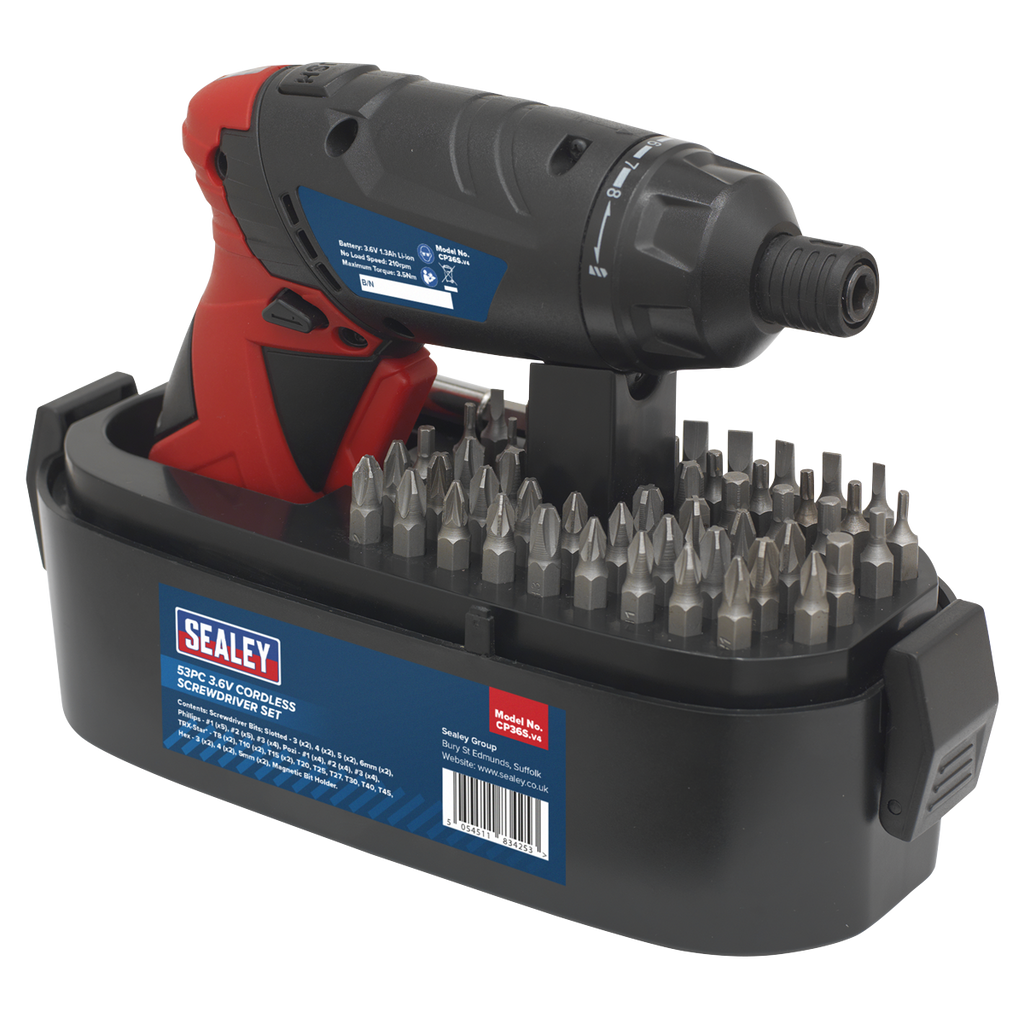 Cordless Screwdriver Set 3.6V 53pc