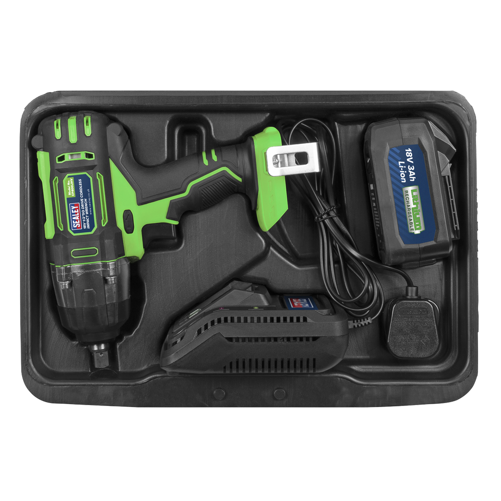 1/2"Sq Drive Hi-Vis Cordless Impact Wrench 18V 3Ah