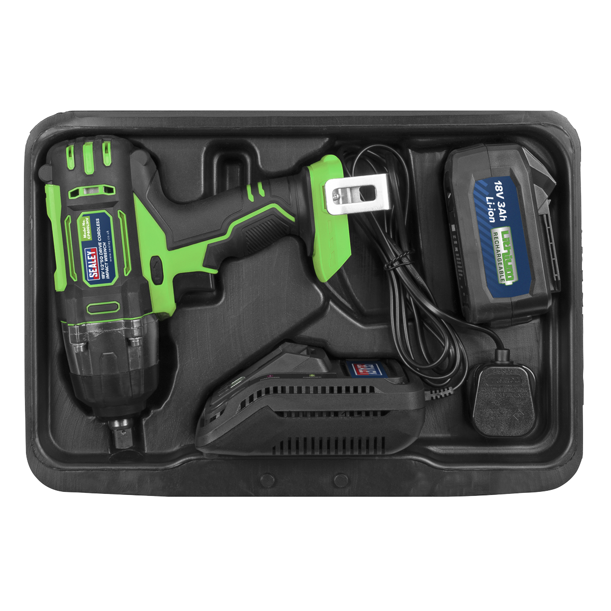 1/2"Sq Drive Hi-Vis Cordless Impact Wrench 18V 3Ah