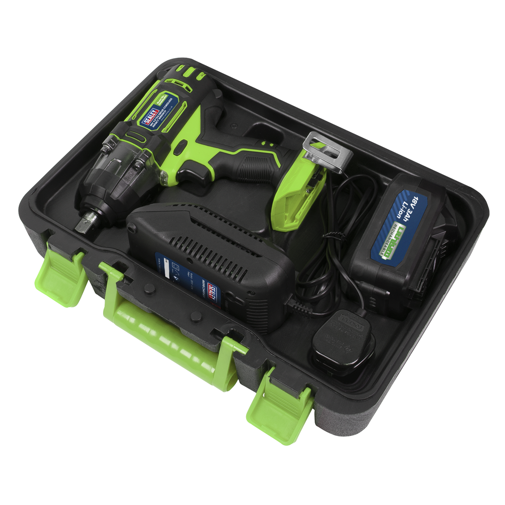 1/2"Sq Drive Hi-Vis Cordless Impact Wrench 18V 3Ah