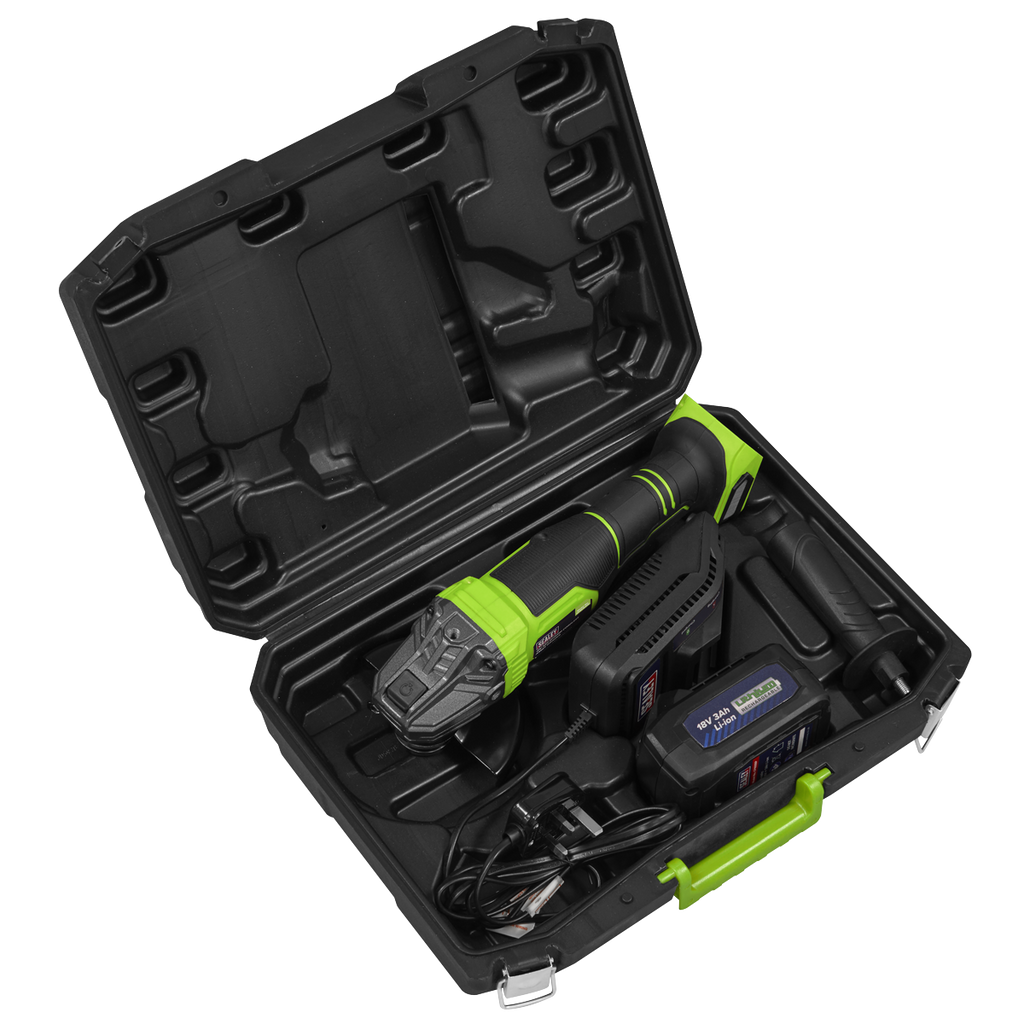 115mm Cordless Angle Grinder 18V 3Ah - Green