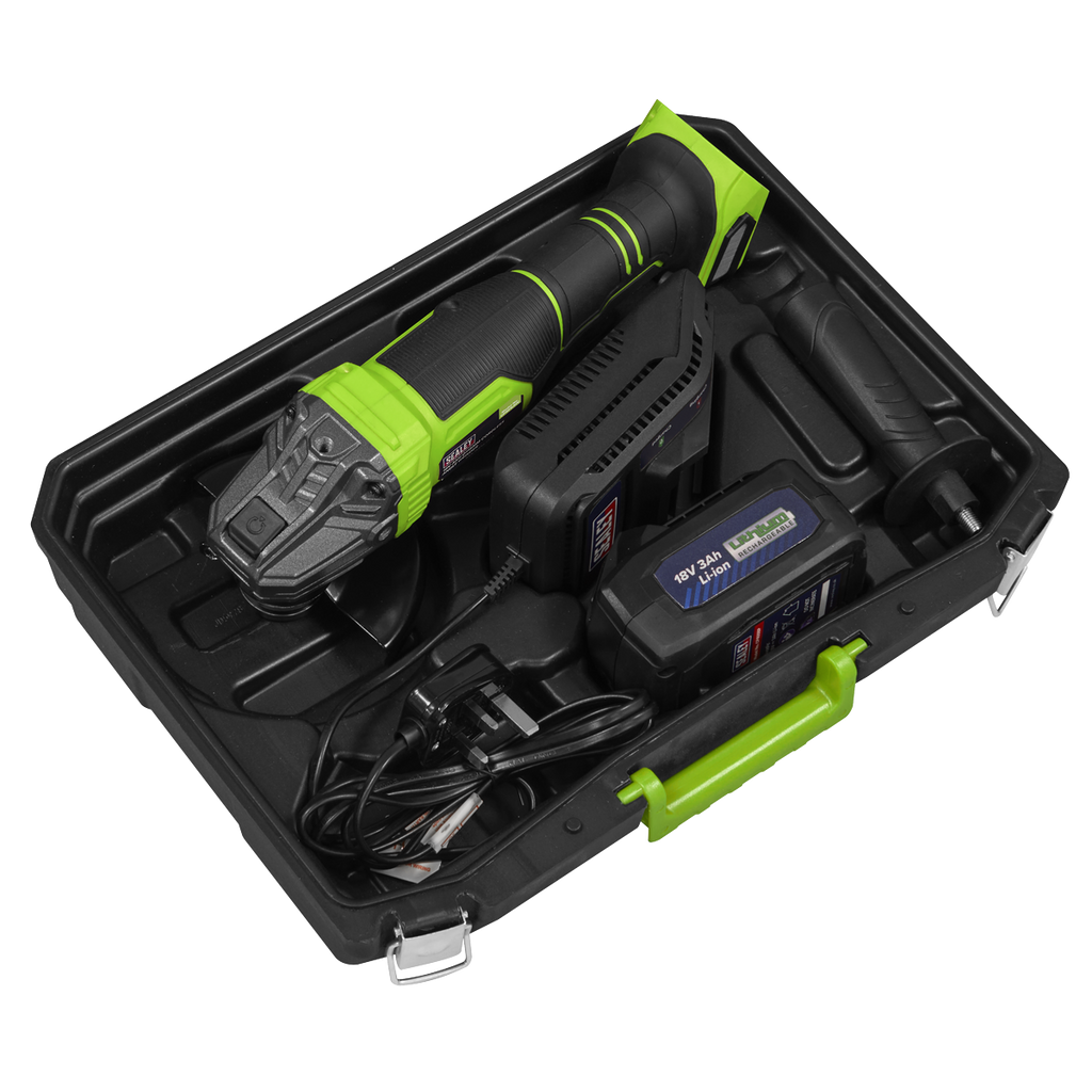115mm Cordless Angle Grinder 18V 3Ah - Green