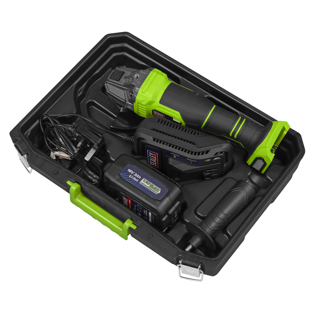 115mm Cordless Angle Grinder 18V 3Ah - Green